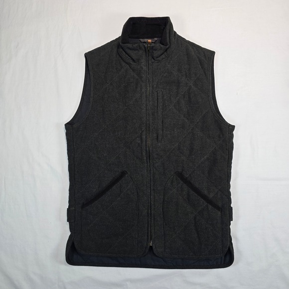 J. Crew Other - J.Crew Sussex Quilted Vest Mens XS Charcoal Grey PrimaLoft G8555 Full Zip